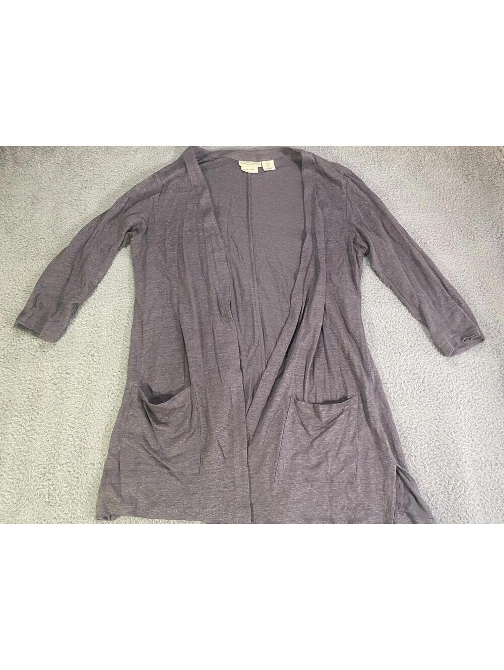 Christian Soriano 100% Linen Cardigan Women S/P Gray NewYork